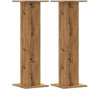 vidaXL Supports de haut-parleurs Chêne artisanal Bois d'ingénierie 2 pièces 95 cm