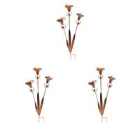 Supports de Jardin en métal en Forme de Fleur, tiges métalliques avec Trois Callas, Cloches et éléments décoratifs Floraux de 60 cm pour extérieur, allée, Cour, Lot de 3 pièces