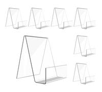 Supports de Livres Acrylique Transparent,7 Pièces Supports de Serre-Livres en Plastique,Support Livre Transparent Polyvalent Comprend des Signets pour Utilisation dans Ecoles,Bureaux et Bibliothèques