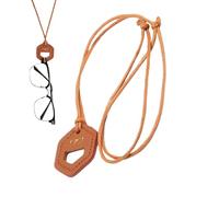 Supports de lunettes autour du cou - Sangle de cou réglable | Une solution antidérapante en cuir synthétique avec un design élégant pour le cyclisme, la pêche, les déplacements et les voyages, marron