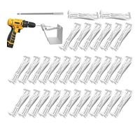 Supports de montage de gouttière - Supports de gouttière de 12,7 cm - 30 pièces robustes en d'aluminium - Supports de gouttière avec vis pré-assemblées - 1/4"