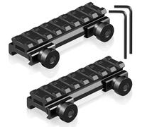 Supports de Montage Picatinny de 0,5", 1/2", Profil Bas, 8 emplacements, Support de Rail Picatinny avec Design Transparent for Lunettes optiques, Points Rouges, Lot de 2