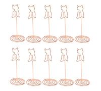 Supports de numéro de Table en or Rose, support de carte de nom à Base Stable pour fête de mariage (Chaton)