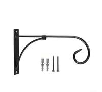 Supports de panier suspendu pour une utilisation en extérieur, support de plantes robuste pour poteaux en béton et murs, ensemble de crochets de jardin (noir)