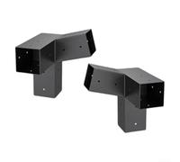 Supports de pergola de toit incliné extérieur pour poteaux en bois de 10,2 x 10,2 cm avec kit complet de matériel pour une installation facile (gauche 15° + droite 15°)