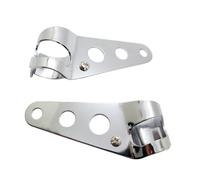 Supports de Phare Chrome Café Racer - Fourche 28-38mm - Compatible Moto Custom, Chopper, Bobber