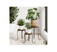 vidaXL Supports de plantes 3 pcs terre cuite céramique table de plante support de jardinière extérieur table d’appoint en 4003393
