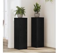 vidaXL Supports de plantes Chêne noir – Bois d'ingénierie – 80 cm – Lot de 2