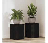 Supports de plantes - Chêne noir - Lot de 2 - 25x25x35 cm - Bois massif - Finition mat