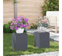 Supports de Plantes d'Extérieur Pillar 2 pcs Anthracite 24x24x35 cm Acier,Supports pour Plantes,5.85KG-865808