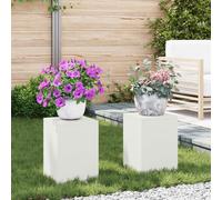 Supports de plantes d'extérieur vidaXL - 2 pièces - Blanc - 24x24x35 cm - Acier