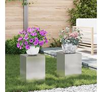 Supports de Plantes d'Extérieur vidaXL Pilier 2 pcs 24x24x35 cm Acier Inoxydable