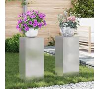 Supports de plantes d'extérieur vidaXL Pilier 2 pcs 24x24x55 cm Acier inoxydable