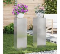Supports de plantes d'extérieur vidaXL Pilier 2 pcs 24x24x75 cm Acier inoxydable