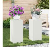 Supports de plantes d'extérieur vidaXL Pilier 2 pcs Blanc 24x24x55 cm Acier