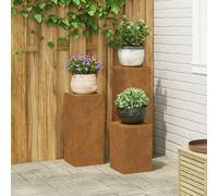 Supports de plantes d'extérieur vidaXL Pilier 3 pcs en acier Weathering