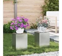 Supports de plantes extérieurs vidaXL Pilier 2 pcs 24x24x35 cm Acier galvanisé