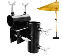 Supports de poteau de parapluie - Supports de parasol pour balustrade de balcon, pinces de parapluie réglables antidérapantes, clip de parasol galvanisé, pince de fixation pour balcon, piscine, pi