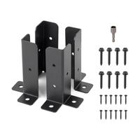 Supports de poteaux en bois robustes, grand fer, acier noir, support d'angle pont métal, Pergola jardin extérieur, carrés, ancre pour Poteau Bois(Black 126mm 4pcs)