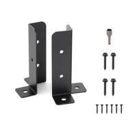 Supports de poteaux en bois robustes, grand fer, acier noir, support d'angle pont métal, Pergola jardin extérieur, carrés, ancre pour Poteau Bois(Black 126mm 2pcs)