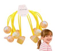 Supports de queue de cheval avec boules à bulles, bandes de cheveux à double boule | Fil à tresser avec double boule | Cordes élastiques pour les cheveux, nœuds pour les cheveux, cheveux fins, D