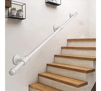 Supports de rampe d'escalier d'extérieur modernes 16 m en fer forgé pour marches intérieures/extérieures, finition blanche durable, parfait pour la sécurité et le style des escaliers