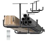 Supports de rangement au plafond de garage, crochets de garage robustes - Support de rangement pour garage robuste en forme de T - Support de vélo de plafond en acier solide, cintres de vélo, crochets