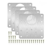 Supports de réparation pour charnières en acier in 2/4/10 pcs Silver Stainless Steel Hinge Repair Plate Kit For Cabinet Door With Screws(10pc Circle)