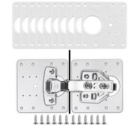 Supports de réparation pour charnières en acier in Stainless Steel Silver Cabinet Hinge Repair Plate 9x5cm/9x9cm 1-5 Pcs(9x9cm 4pcs)
