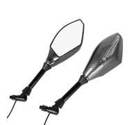 Supports de Rétroviseurs Rétroviseur De Moto Clignotants Rétroviseurs Latéraux avec Clignotant 10 Mm pour Suzuki pour Ducati Moto Embout de Guidon(Fibre de Carbone)