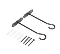 Supports de suspension robustes pour plantes d'extérieur - Support mural de 15,2 cm - Antirouille - Noir - Pour suspendre un panier de fleurs, une mangeoire à oiseaux, une lanterne, une terrasse, un