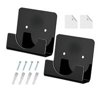 Supports de tige de douche pour mur, support de tige de douche de salle de bain, 2x support de tige de placard adhésif acrylique, Garde-robe tire-cordage