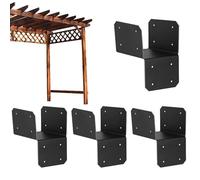 Supports de tonnelle - Tête de suspension de pour soutien structurel | 4 connecteurs métalliques robustes avec ajustement multi-angle, matériel de fixation de poutre pour porche, terrasse