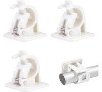 Supports de Tringle à Rideau Auto-Adhésif Support pour Rideau Canne Réglables Accueil Salle de Bains Support de Tige de Fixation Sans Perçage pour Serviettes Rideaux 4 Pièces