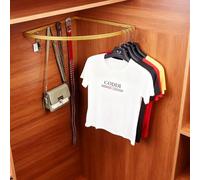 Supports de tringle d'angle pour penderie avec crochets, angle de 90° incurvé pour penderie, cintre à vêtements économiseur d'espace, support mural pour séchage de vêtements