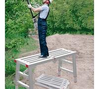 Supports d'échafaudage pliables réglables avec pieds Plateforme d'escalier et de véhicule (120 x 30 cm) Idéal pour les projets de construction et de bricolage