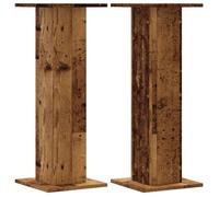 Supports d'enceintes en bois d'ingénierie - vidaXL - Vieux bois - 30x30 cm - Hauteur 80 cm - Capacité 60 kg