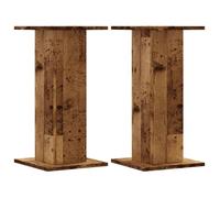Supports d'enceintes en bois d'ingénierie - vidaXL - Vieux bois - 30x30x60 cm - Capacité 60 kg - Conception creuse
