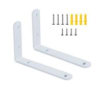 Supports D'étagère D'angle en Métal,équerre Pour Étagere Antique Lourd,équerre De Fixation D'échafaudage,supports Industriels en Fer Forgé De Rayonnage,support Mural Avec Vis,White-15×10cm/5.9×3.9in