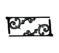 Supports D'étagère Décoratifs en Fonte 2 Pièces Équerre pour Étagère Rustiques 230 × 95mm Support d'étagères Murales Robustes, avec Vis, pour Cuisine, Balcon, Jardin (Black)