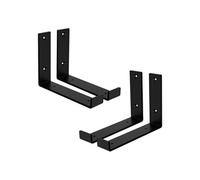 Supports d'étagère - Lot de 4 ML-Design 20x14x4 cm Noir Métal Industriel en L