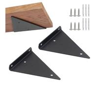 Supports D'étagère Métallique, Lot De 2 Equerres Pour Etagere Triangulaires Invisible, Equerre Pour Etagere Mural Robuste, Support D'étagère Flottante, Planche D'échafaudage,black-14x13cm/5.5 * 5.1in