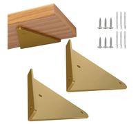 Supports D'étagère Métallique, Lot De 2 Equerres Pour Etagere Triangulaires Invisible, Equerre Pour Etagere Mural Robuste, Support D'étagère Flottante, Planche D'échafaudage,gold-23x17cm/9.1 * 6.7in