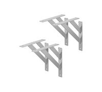Supports d'Etagère ML-Design Lot de 4 - 240x240 mm - Aluminium Argent - Style Industriel