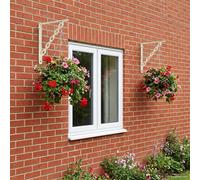 vidaXL Supports d'étagère murale 2 pc Blanc antique 21 x 21 x 3.5 cm