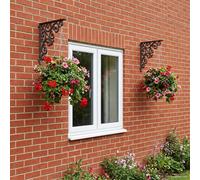 vidaXL Supports d'étagère murale 12 pc Blanc antique 9,5 x 9,5 x 3 cm