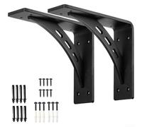 Supports d'étagère murale de 17,8 x 15,2 cm conçus pour la stabilité et la capacité de charge dans les installations de cuisine, garage, sous-sol, cheminée
