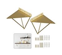 Supports D'étagère Muraux, 2x Equerre Pour Etagere Épingle Cheveux Noir/or/blanc, Supports D'étagère Flottants Multifonctionnel, Supports Triangulaire Pour Diy/décoration,Gold-15x17cm/5.9*6.7in
