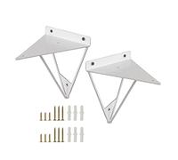 Supports D'étagère Muraux, 2x Equerre Pour Etagere Épingle Cheveux Noir/or/blanc, Supports D'étagère Flottants Multifonctionnel, Supports Triangulaire Pour Diy/décoration,White-10x11cm/3.9*4.3in