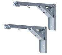 Supports d'étagère pliables réglables robustes de 30,5 cm - Support mural peu encombrant pour établi, table, buanderie - Robuste, polyvalent et facile à installer